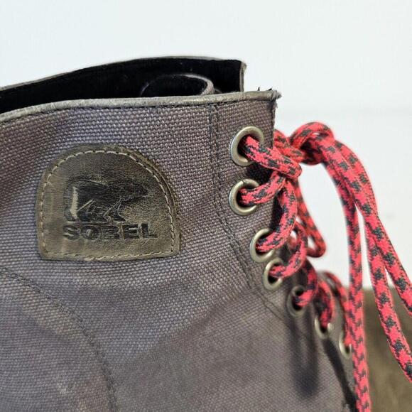 Sorel PDX Lace Wedge Lexie Wedge quarry grey pink red 8.5 waterproof - Picture 8 of 8